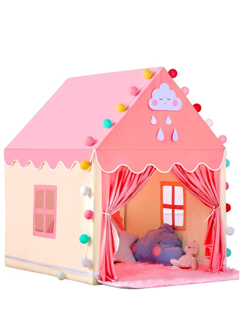 Girls Play Tents for Kids Toys, Large Fairy Kids Playhouse for Toddlers, Princess Tent, Infant Birthday Gifts for Babies, Indoor and Outdoor Play Games (Pink)  - Image 1