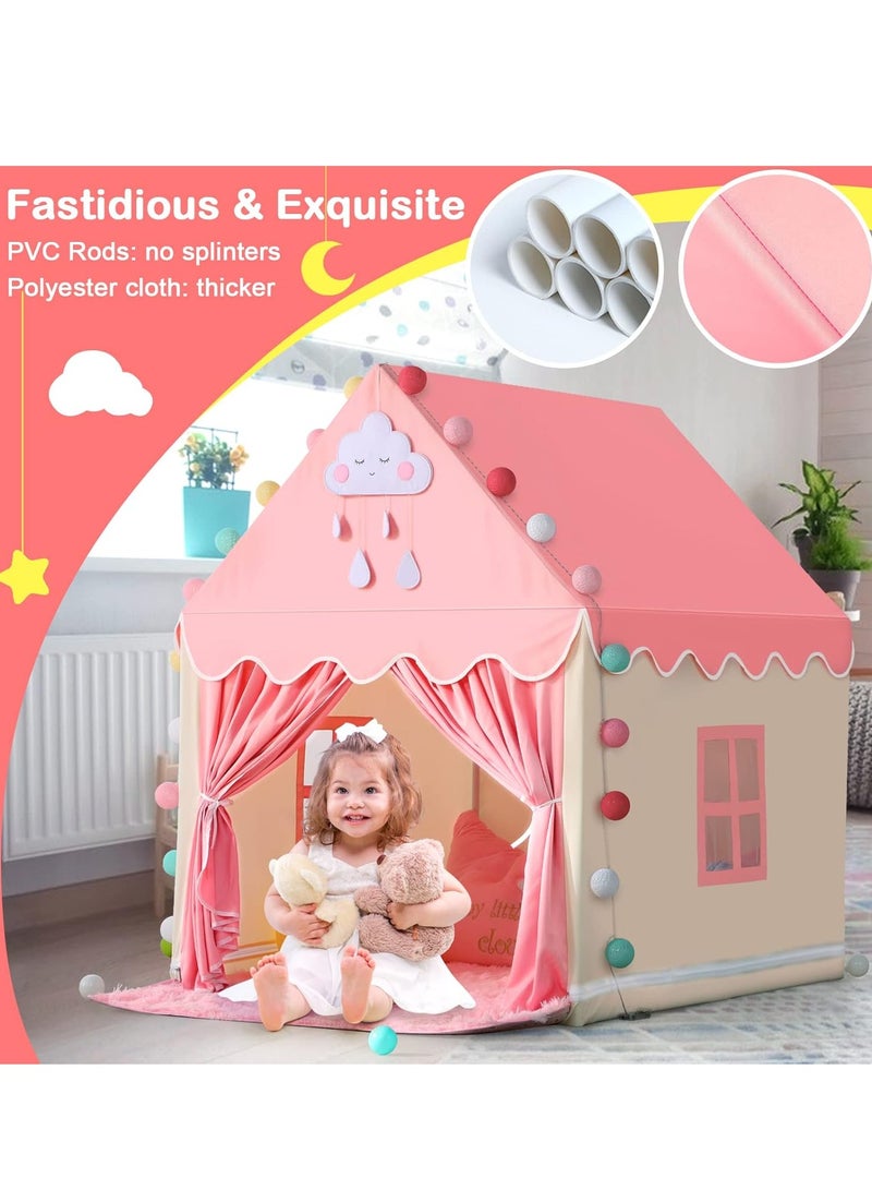 Girls Play Tents for Kids Toys, Large Fairy Kids Playhouse for Toddlers, Princess Tent, Infant Birthday Gifts for Babies, Indoor and Outdoor Play Games (Pink)  - Image 2