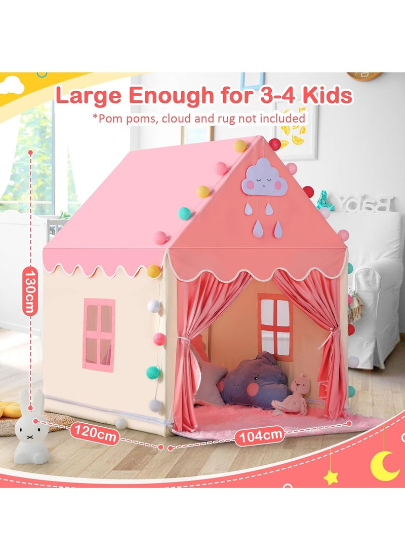 Girls Play Tents for Kids Toys, Large Fairy Kids Playhouse for Toddlers, Princess Tent, Infant Birthday Gifts for Babies, Indoor and Outdoor Play Games (Pink)  - Image 3