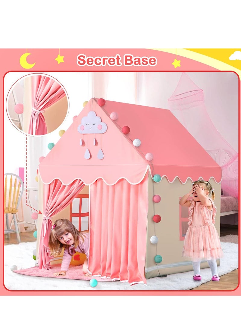 Girls Play Tents for Kids Toys, Large Fairy Kids Playhouse for Toddlers, Princess Tent, Infant Birthday Gifts for Babies, Indoor and Outdoor Play Games (Pink)  - Image 5