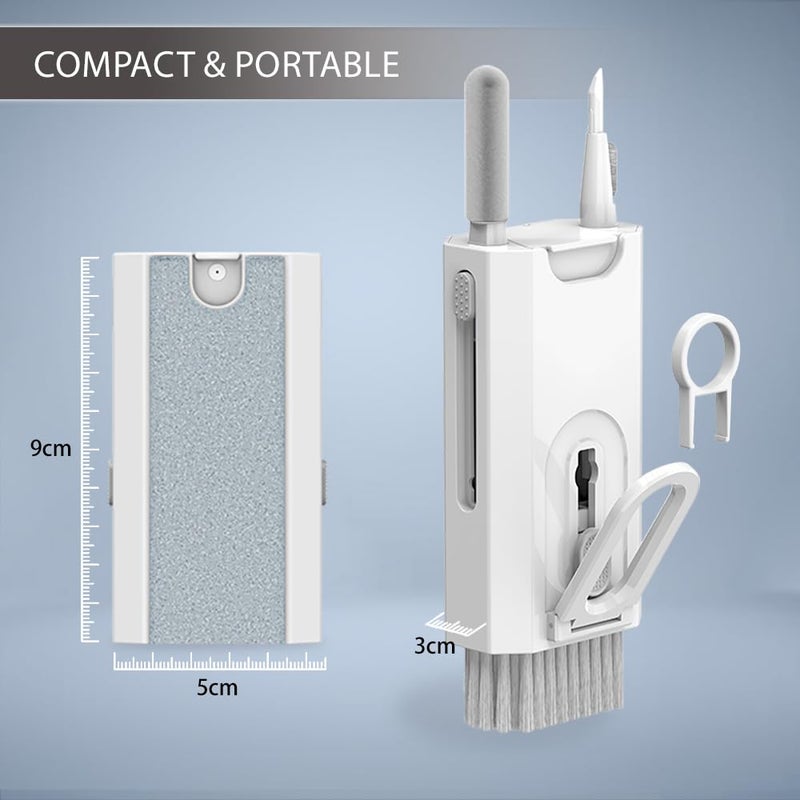 CLAW Q8 8-in1 Portable Cleaning Kit for Phones, Tablets, Laptops, Gaming Keyboards and Earbuds with Built in Mobile Holder (White) - Image 3
