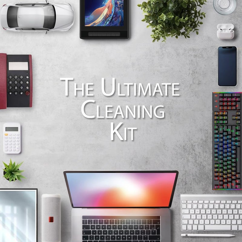 CLAW Q8 8-in1 Portable Cleaning Kit for Phones, Tablets, Laptops, Gaming Keyboards and Earbuds with Built in Mobile Holder (White) - Image 5