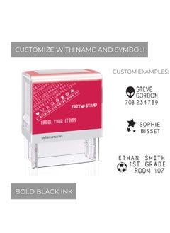 Eazy Kids Customizable Self Inking Fabric Stamp Kit for School, Uniforms and Kids Clothing - Black Ink  - Image 3