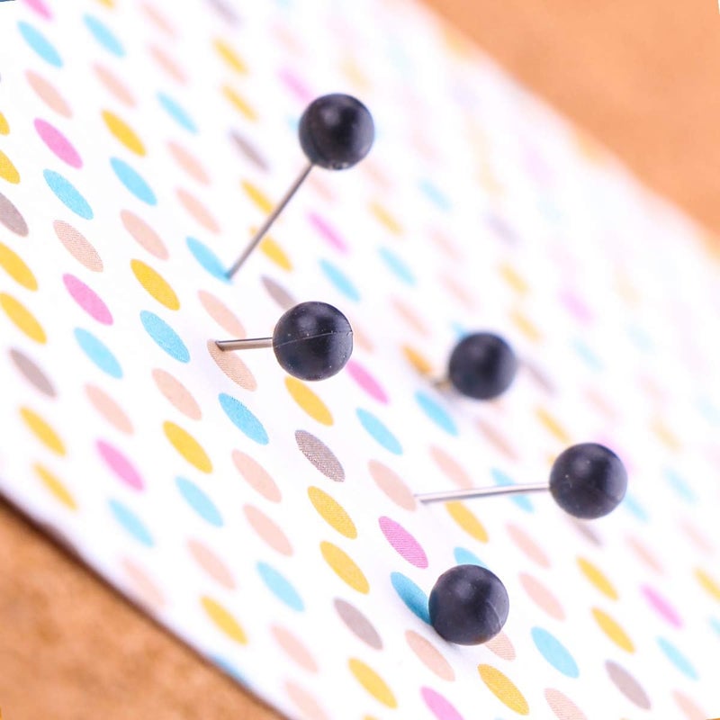 Yalis Push Pins Map Tacks 1/8-Inch Assorted Color Beads Head Map Marking Push Pins,500-count (Black) - Image 5