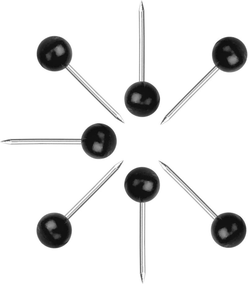 Yalis Push Pins Map Tacks 1/8-Inch Assorted Color Beads Head Map Marking Push Pins,500-count (Black) - Image 2