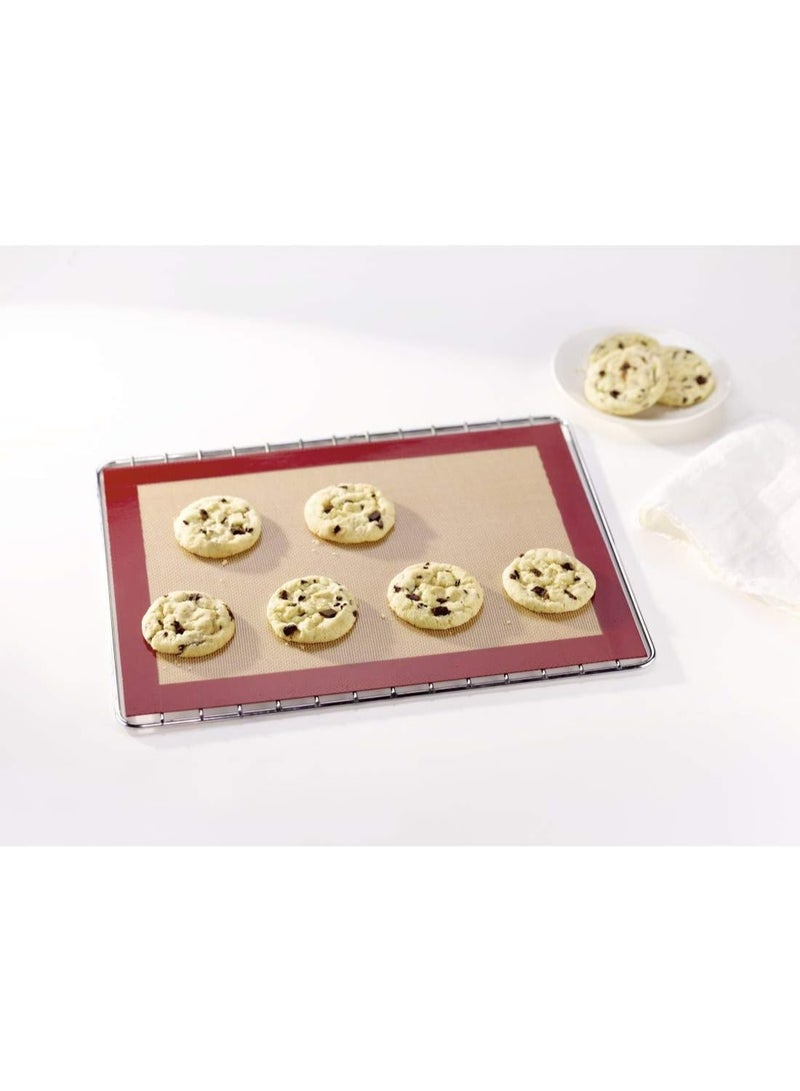 Xavax Silicone Baking Mat, Reusable Non-Stick Pastry Mat, 30 x 40 cm, Red/Brown - Image 2