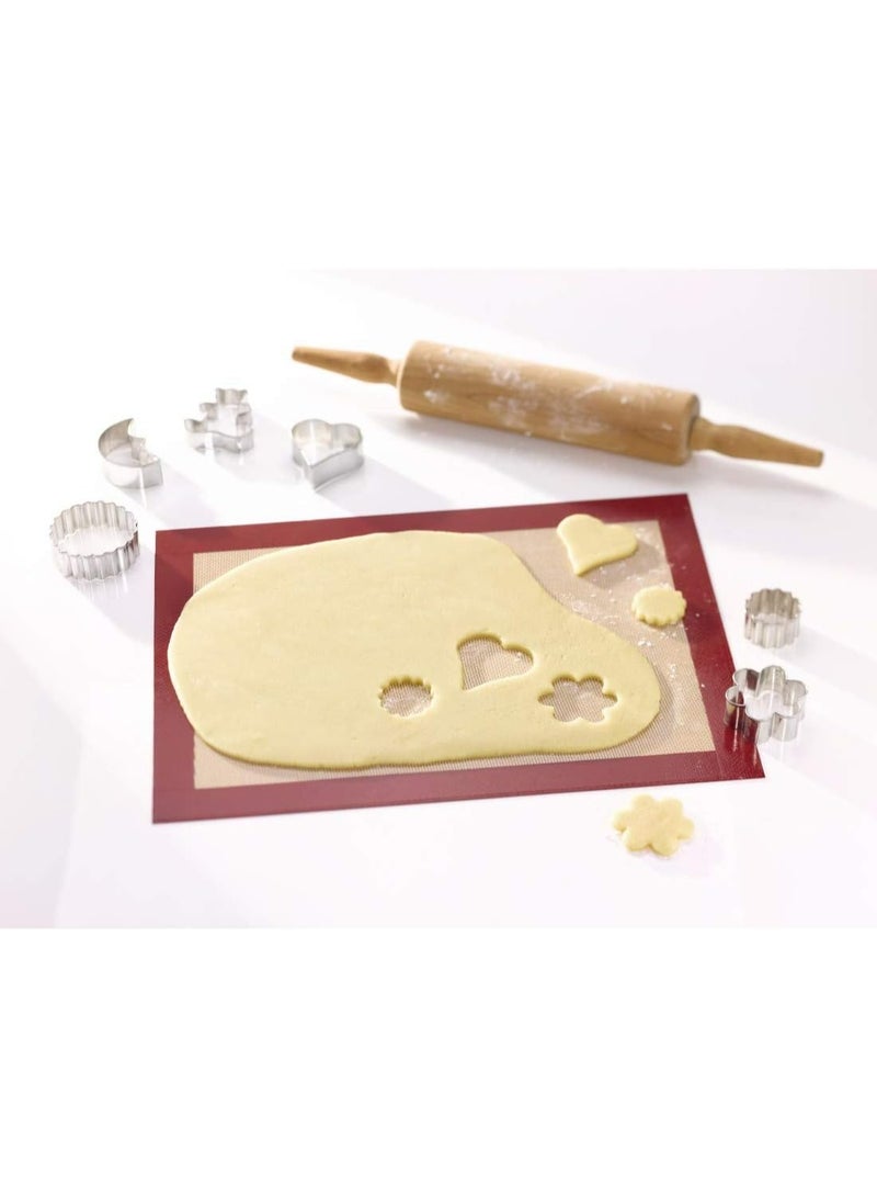Xavax Silicone Baking Mat, Reusable Non-Stick Pastry Mat, 30 x 40 cm, Red/Brown - Image 3
