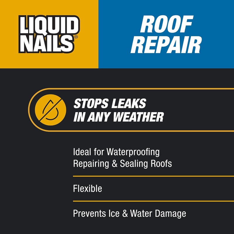 Liquid Nails Roof Repair 10.3 oz. Black Exterior Waterproofing Roof Adhesive, 12 Pack - Image 2