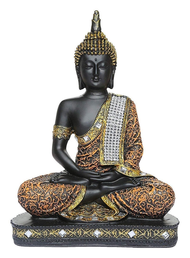 NRSON Gautam Buddha Statue for Home Decor Lord Buddha Idols for Gift Showpiece for Living Room in Home Decorative Showpiece Orange Colour - Image 1