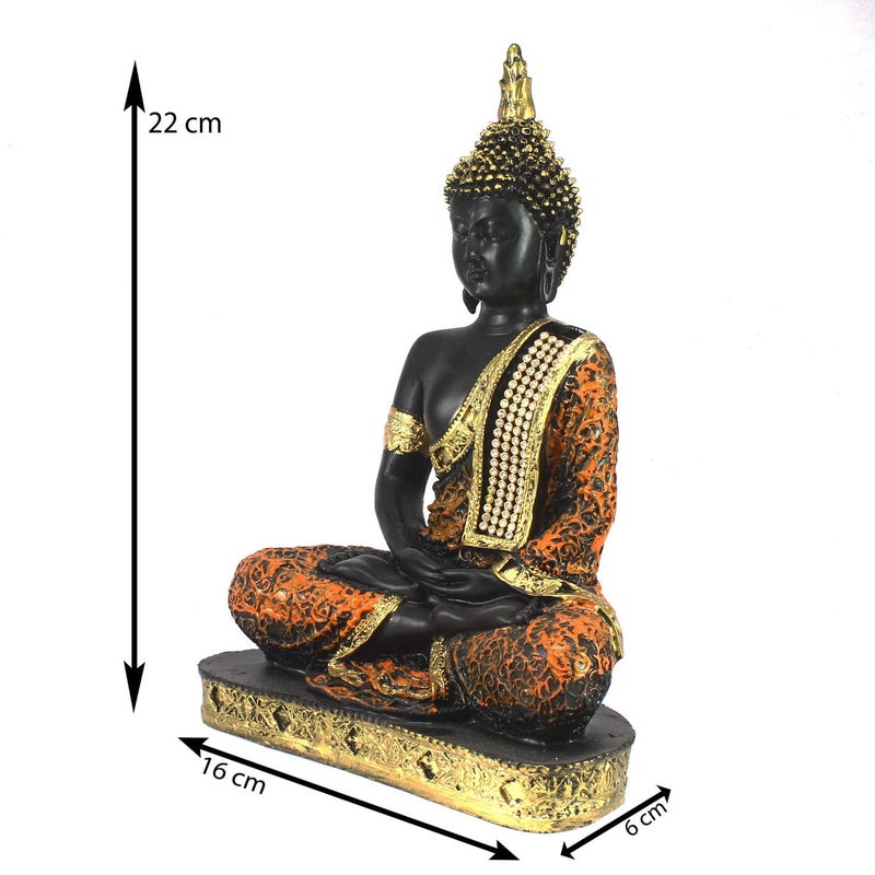 NRSON Gautam Buddha Statue for Home Decor Lord Buddha Idols for Gift Showpiece for Living Room in Home Decorative Showpiece Orange Colour - Image 4