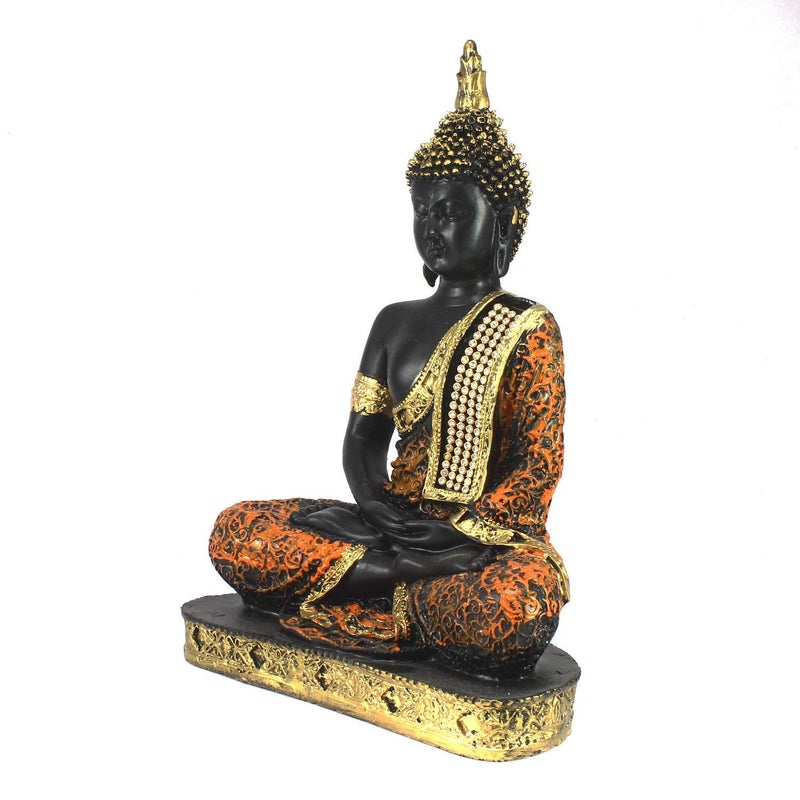 NRSON Gautam Buddha Statue for Home Decor Lord Buddha Idols for Gift Showpiece for Living Room in Home Decorative Showpiece Orange Colour - Image 3