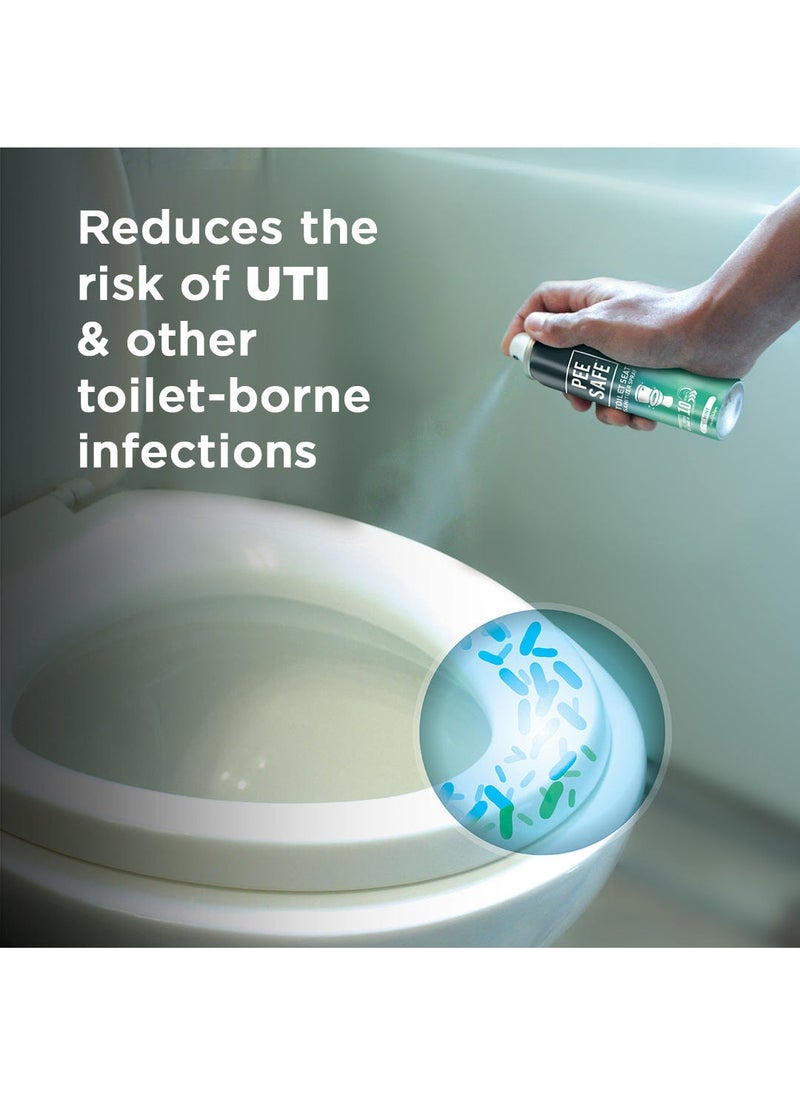 بيساف بي سيف معقم بخاخ فوري لكرسي الحمام، يقتل 99.9٪ من الجراثيم خلال 10 ثواني، يحمي من الامراض المعدية، تم اختباره من قبل أطباء الجلد، حجم مناسب للطائرة والسفر، نعناع – 75مل  (3 عبوات) - Image 5