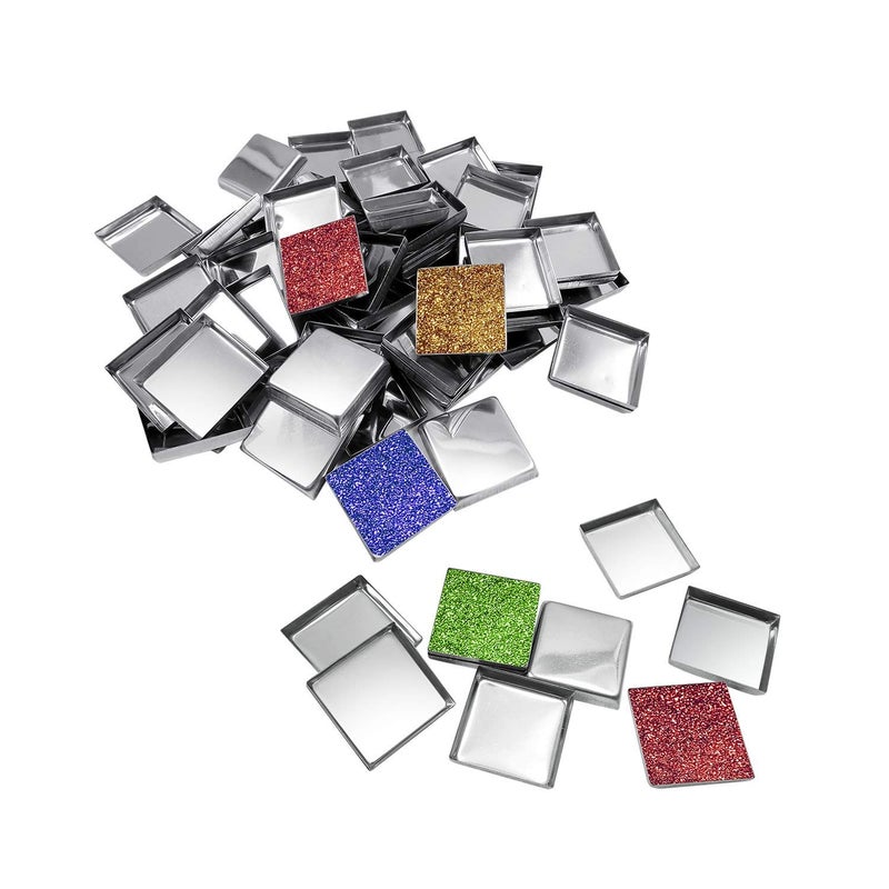 Allwon 56 Pack Empty Square Metal Pans for Eyeshadow Palette Magnetic Makeup Palette (26mm) - Image 2