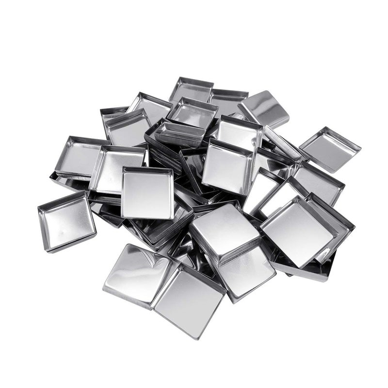 Allwon 56 Pack Empty Square Metal Pans for Eyeshadow Palette Magnetic Makeup Palette (26mm) - Image 1
