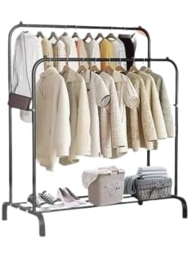Heavy-Duty Metal Organizer Stand – Double Vertical Design, Stylish and Durable Clothes & Bag Rack - h - Image 3