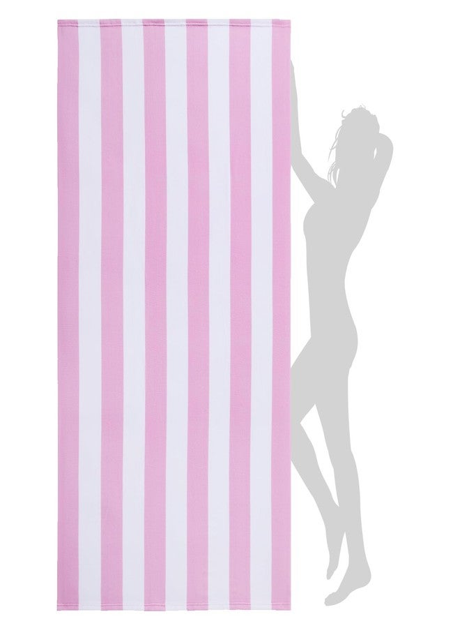 WILFA Extra Large Beach Towel - Oversized Mircofiber Beach Towel 40'' x 70'', XL Striped Lightweight Pool Towel, Big Cabana Swim Travel Towel for Adults Mens Women,Pink - Image 1