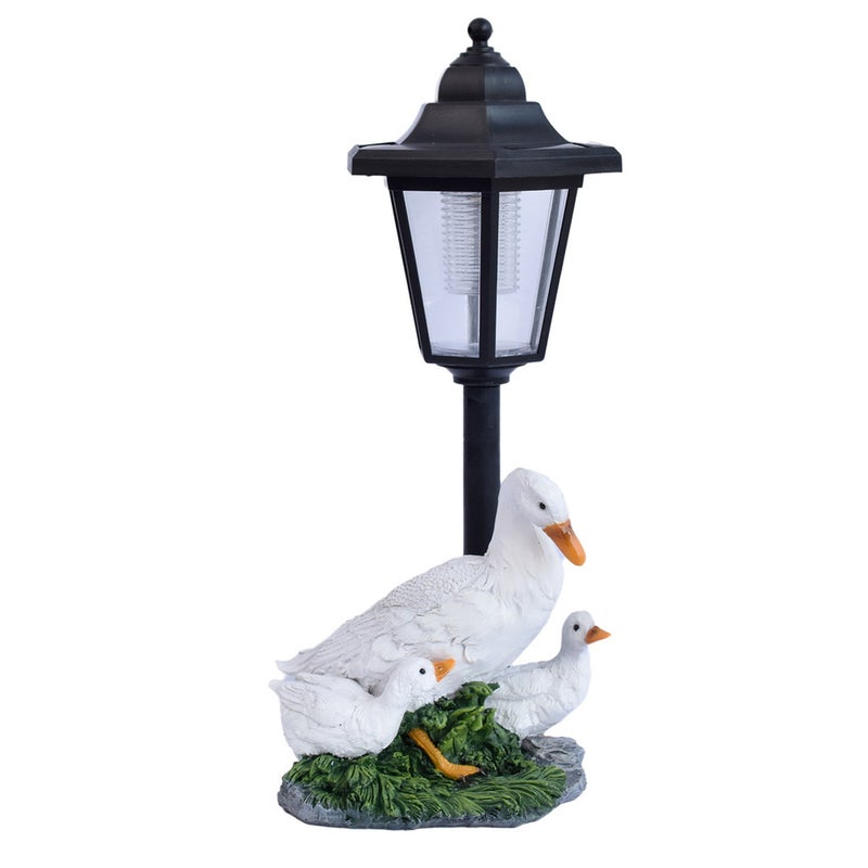 Garden Decor Swan Solar Light Resin Figurine for Garden Landscape Duck Family Statue Lamp - Image 2