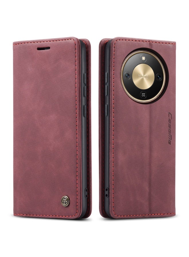 كيس مي جراب موبايل من الجلد الصناعي الفاخر  013 وحامل للكروت و البطاقات متوافق مع  Honor X9D  (نبيتي) - Image 1