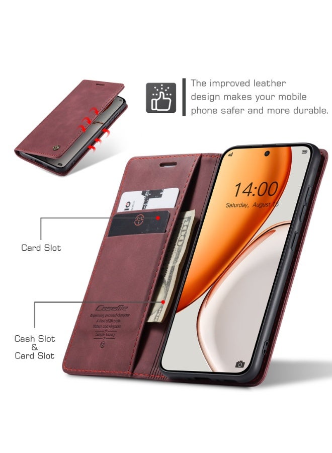 كيس مي جراب موبايل من الجلد الصناعي الفاخر  013 وحامل للكروت و البطاقات متوافق مع  Honor X9D  (نبيتي) - Image 3