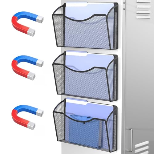 MINDEPOT Magnetic Wall File Organizer,Hanging Wall Mounted File Folder Binder Holder Mail Organizer for Office,Home and School Supplies - Image 1