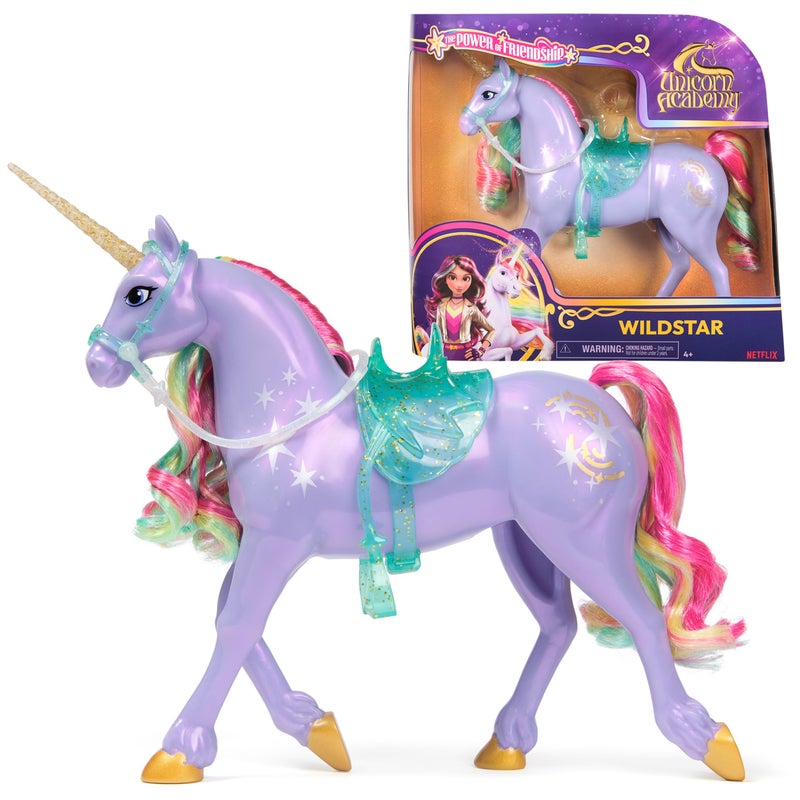 Unicorn Academy أكاديمية اليونيكورن قوة الصداقة هدايا عيد الفصح وايلدستار فكرة دمى ألعاب اليونيكورن للفتيات تتضمن سرج وركاب شفافين 11 - Image 3