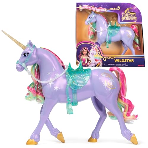 Unicorn Academy أكاديمية اليونيكورن قوة الصداقة هدايا عيد الفصح وايلدستار فكرة دمى ألعاب اليونيكورن للفتيات تتضمن سرج وركاب شفافين 11 - Image 1