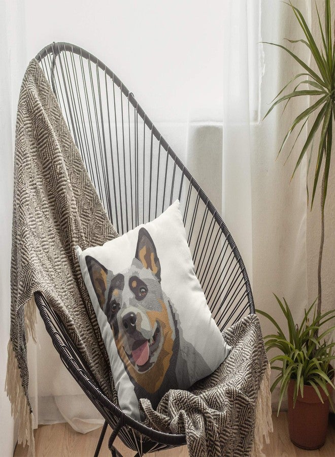 Yaateeh Australian Cattle Dog Decorative Throw Pillow Covers Blue Heeler Pillows Case Square Cushion Cover Standard Pillowcase for Sofa Couch Bedroom Patio 18x18 Inch - Image 4