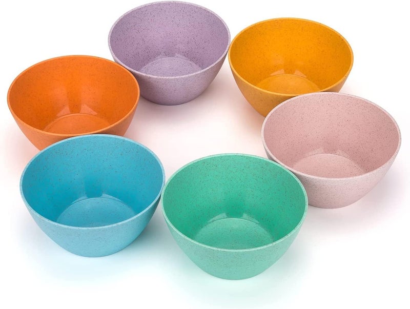 KX-WARE Wheat Straw Dinnerware Unbreakable Wheat Straw Tumblers, Bowls & Plates Dinnerware Set | Set of 18 in 6 Assorted Color | Dishwasher safe , BPA Free - Image 5