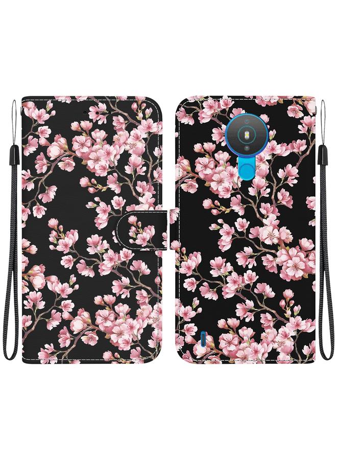 اس-توب جراب هاتف نوكيا 1.4 مصنوع من الجلد برسومات ملونة وملمس كريستالي - Image 1