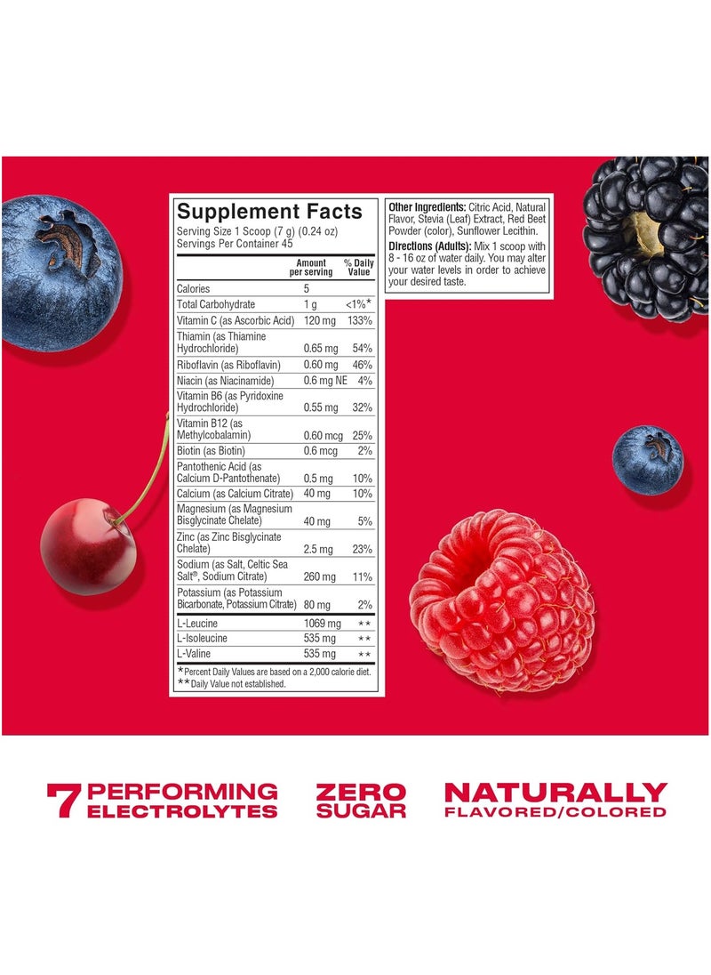 CWENCH HYDRATION - Electrolyte Mix + Bcaa - Berry Crush 10 Count Nsf Certified No Added Sugar No Artificial Sweeteners Premium Electrolytes 10 X 7 G Stick Box - Image 1