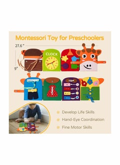 Generic Giraffe Sensory Toys for Toddlers 1-3 - Montessori Busy Board Compatible Educational Activities for Plane Travel and Early Learning Fun  - Image 3