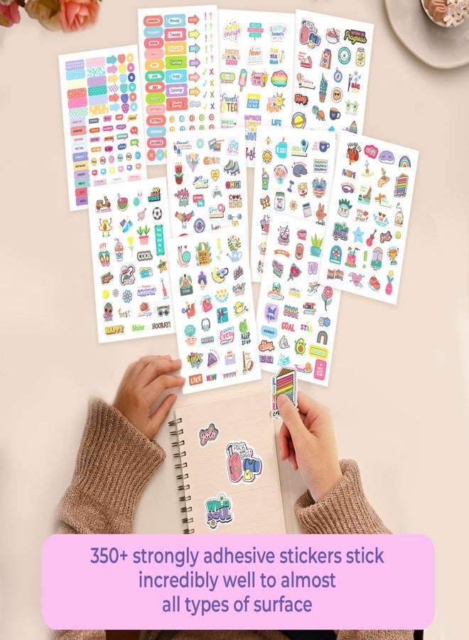 Doodle Wall Stickers Booklet with 350+ Fun,Quirky and Colourful self Adhesive Stickers | Perfect for Journal, Scrapbook, Projects and Decor (Plan Ahead)L-8.27 Inches,W-14.5 Centimeters - Image 3