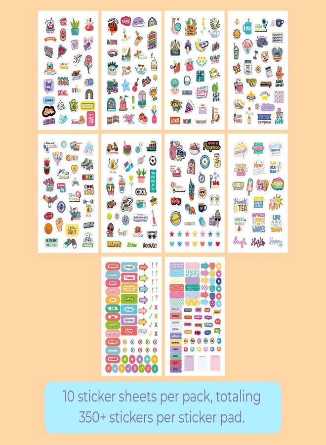 Doodle Wall Stickers Booklet with 350+ Fun,Quirky and Colourful self Adhesive Stickers | Perfect for Journal, Scrapbook, Projects and Decor (Plan Ahead)L-8.27 Inches,W-14.5 Centimeters - Image 2