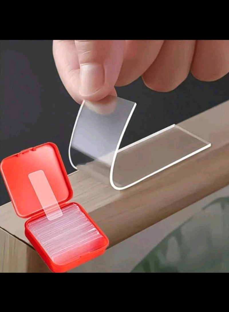 XTREME Double Sided Nano Double Sided Adhesive Tape, Multi-Purpose Reusable, Water Clear, No Residue, Heavy Duty, Strong Adhesive for Installation, Clear No Trace Tape, Removable Nano Adhesive Strips for Home Materials, Carpet, etc. Double Sided Nano  60pcs - Image 1