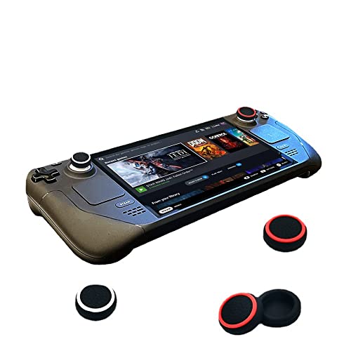 LightFairy 2 PCS Thumb Stick Grips Cover Thumbstick Caps for Steam Deck Handle Silicone Cap Grips (red Black) - Image 4
