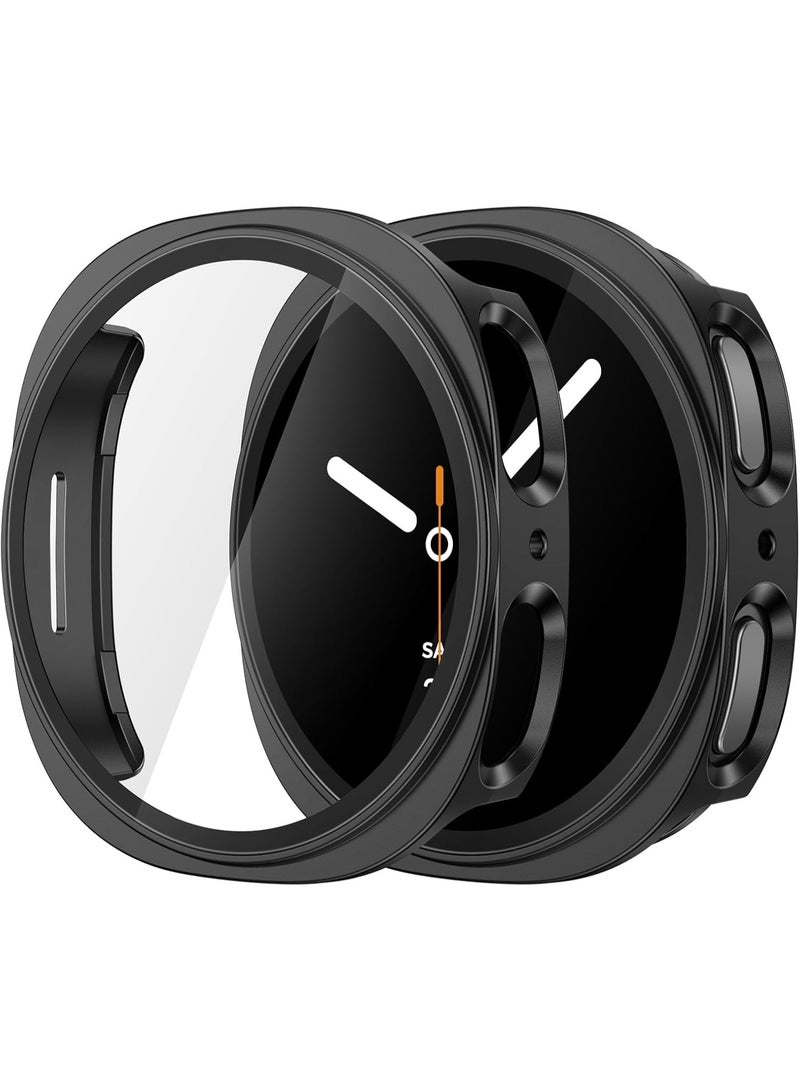 حافظة واقي شاشة Samsung Galaxy Watch 8 40 مم ملحقات ، غطاء وجه واقي ، مصد صلب مدمج في فيلم زجاجي مقسى - Image 1