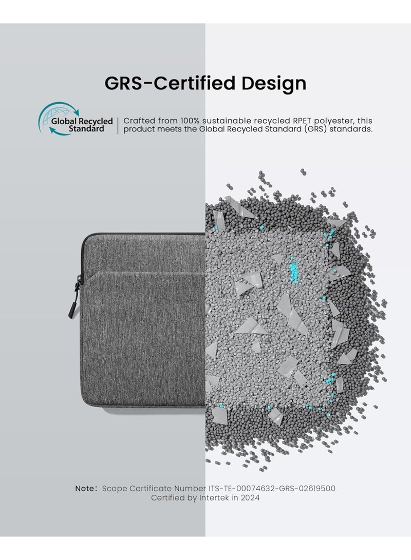 Tomtoc Light-A18 Eco-Friendly Slim Laptop Sleeve – Water-Resistant Protective Case for 13.5–14.3" Lenovo, HP, ASUS, Dell, Acer, Vivobook/Zenbook 14 & 13.8" Surface Laptop - Image 3