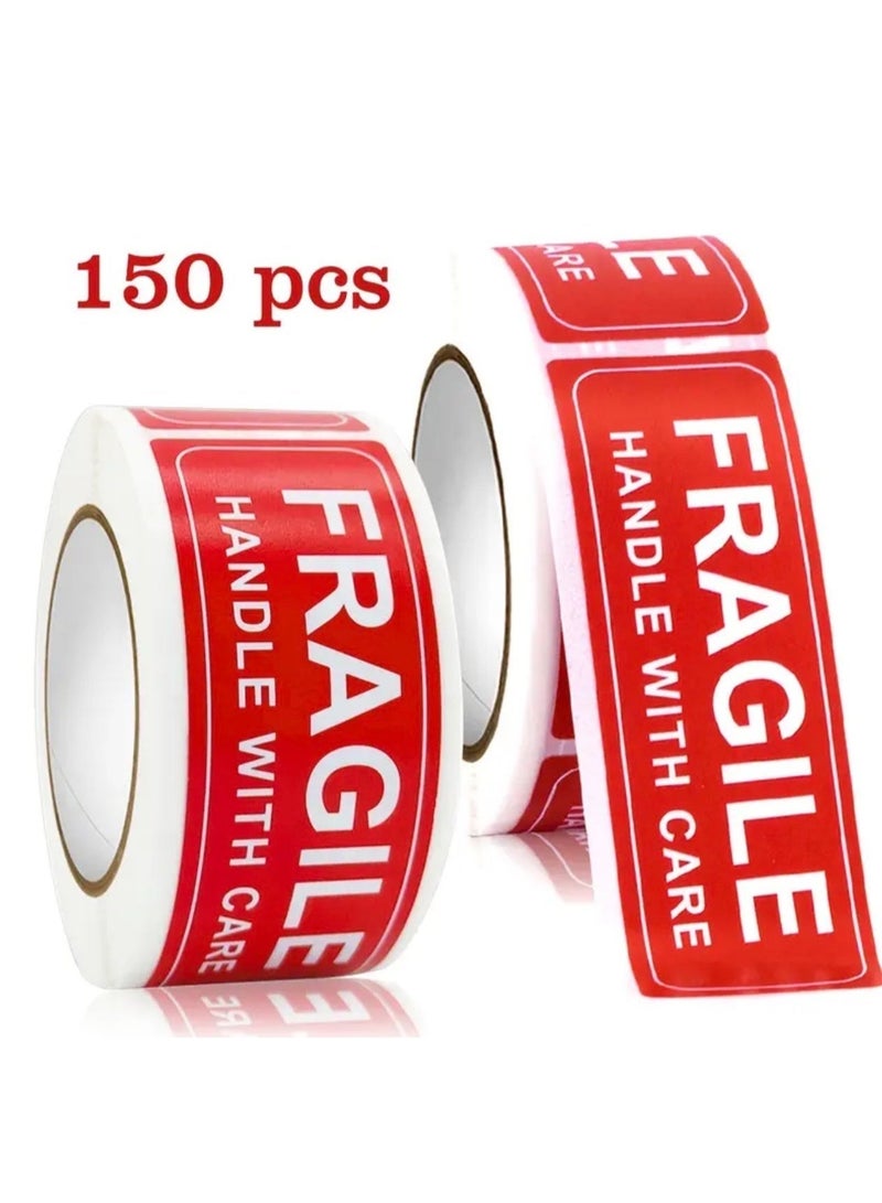 CleanWave - The Pure Effect 150-Count Fragile Warning Stickers Roll – Waterproof Rectangular “Handle with Care” Labels, Self-Adhesive PVC Packaging Stickers, Do Not Crush or Drop - Image 5
