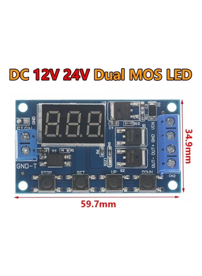 KW12 24V DC DIY وحدة الدائرة - مزدوجة MOS الرقمية الترابط مع عرض درجة الحرارة والموقت الداخلي - Image 3