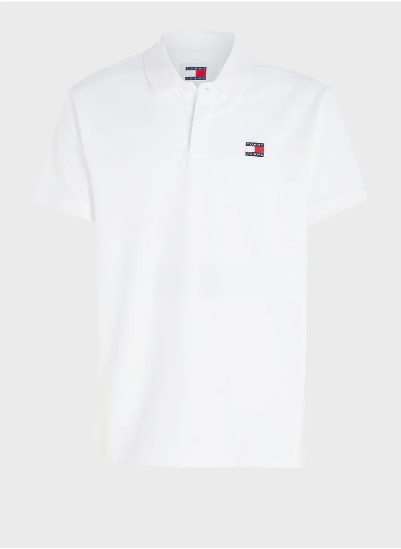 TOMMY JEANS Logo Badge Slim Fit Polo Shirt