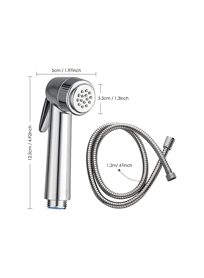 The Bros Paperless Washing Shattaf Head, Handheld Bidet Sprayer for Toilet Diaper Sprayer with Wall Base and Hose, Bidet Spray Bottom Cleaner Spray - Image 2