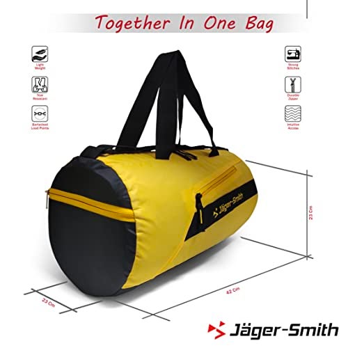 Jager_Smith Jager-Smith GB 700 Multipurpose Gym Bag with Shoe Compartment (Bright Yellow) - Image 3