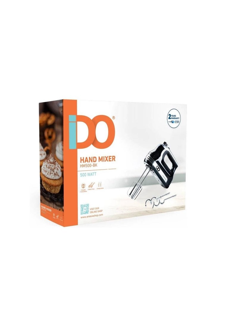 IDO Hand Mixer 5 Speeds 500 Watt HM500-BK-IDO  - Image 2