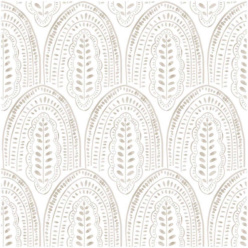 OSECAGE Modern Peel and Stick Wallpaper Boho Contact Paper 17.3''Ã—78.8'' Self Adhesive Removable Wallpaper Peel and Stick Wall Paper Beige and White Wallpapers for Bedroom Bathroom Cabinets Decor Vinyl - Image 1