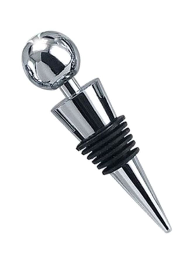Beauenty Round Head Beverage Bottle Stopper Silver/Black 9.1x2cm - Image 1