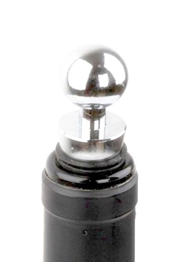 Beauenty Round Head Beverage Bottle Stopper Silver/Black 9.1x2cm - Image 2