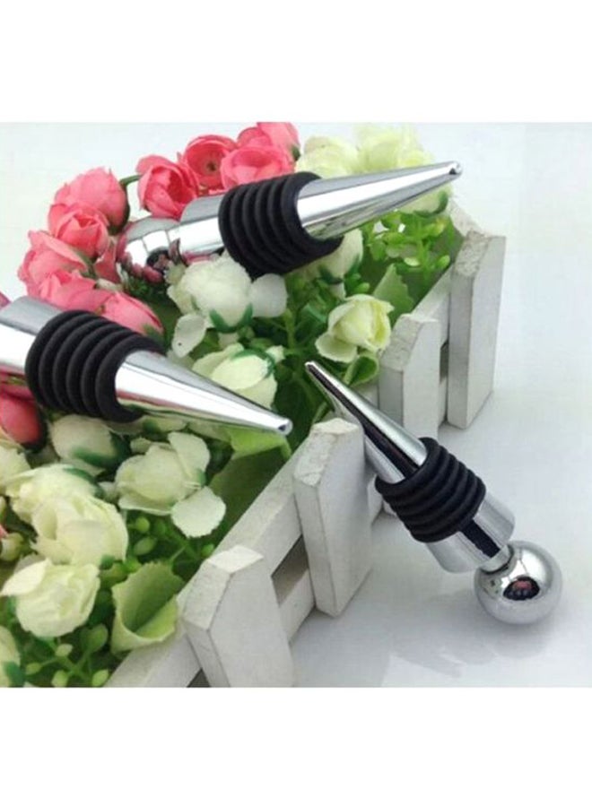 Beauenty Round Head Beverage Bottle Stopper Silver/Black 9.1x2cm - Image 5