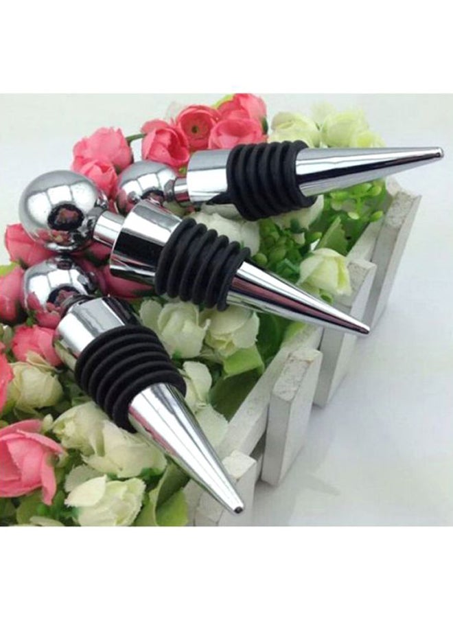 Beauenty Round Head Beverage Bottle Stopper Silver/Black 9.1x2cm - Image 4