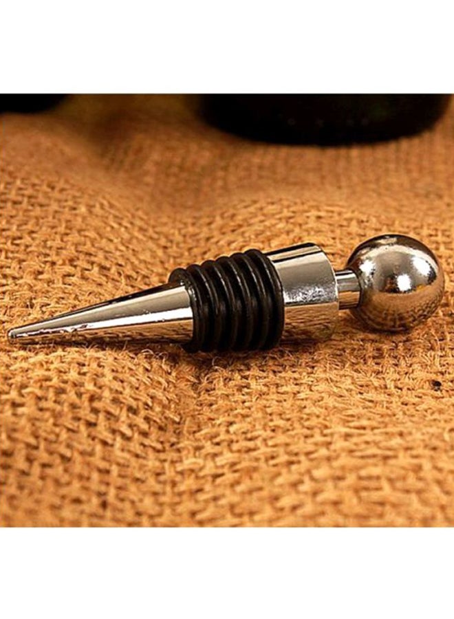 Beauenty Round Head Beverage Bottle Stopper Silver/Black 9.1x2cm - Image 3