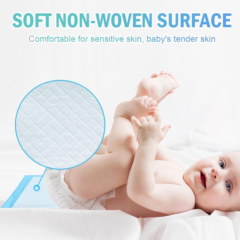 Timoo 100 قطعة من وسادات التغيير القابلة للاستخدام لمرة واحدة، مانعة للتسرب، لحماية السرير والطاولة للأطفال والحيوانات الأليفة، قماش غير منسوج ناعم، 17 بوصة × 13 بوصة - Image 4